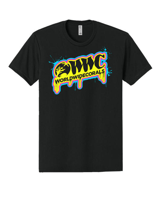 UV Ink WWC Yellow Paint Drip T-Shirt